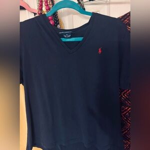 Ralph Lauren Sport Black V-Neck Tee